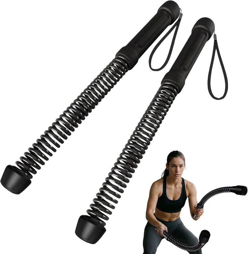 WKNNOXT Cordless Battle Ropes (2-Pack) Portable Workout Ropes for HIIT Workouts,Cardio & Muscle Training,Low-Impact Cardio Training,Home Gym Equipment for Men & Women(Updated Version 1.8LB x 2) - Image 1